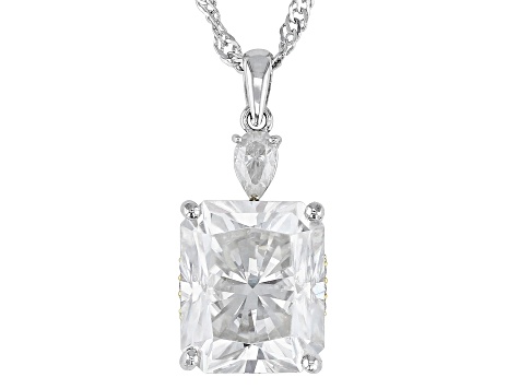 Pre-Owned Moissanite Anniversary Platineve And 14k Yellow Gold Over Silver  Pendant 7.51ctw DEW.
