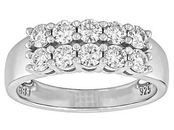 Picture of Pre-Owned Moissanite Platineve Multi Row Band Ring 1.00ctw DEW.
