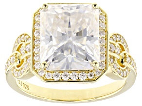 Pre-Owned Moissanite 14k Yellow Gold Over Silver Ring 5.59ctw DEW