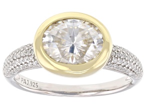 Pre-Owned Moissanite Platineve Two Tone Ring 2.36ctw DEW.