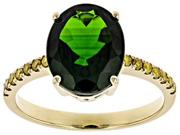 Picture of Pre-Owned Green Chrome Diopside 14k Yellow Gold Ring 3.52ctw