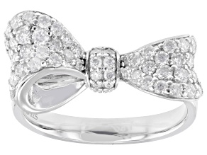 Pre-Owned Moissanite Platineve Bow Ring 1.24ctw DEW.