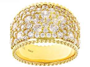 Pre-Owned White Cubic Zirconia 18k Yellow Gold Over Sterling Silver Ring 2.55ctw