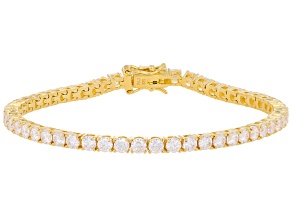 Pre-Owned Moissanite 14k Yellow Gold Over Silver Tennis Bracelet 6.89ctw DEW