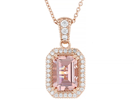 Pre-Owned Judith Ripka Pink Morganite Simulant 14k Rose Gold Clad ...