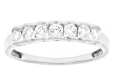 Pre-Owned White Lab-Grown Diamond F-G SI Rhodium Over Sterling Silver Band Ring 0.45ctw