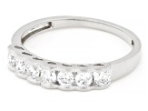 Pre-Owned White Lab-Grown Diamond F-G SI Rhodium Over Sterling Silver Band Ring 0.45ctw