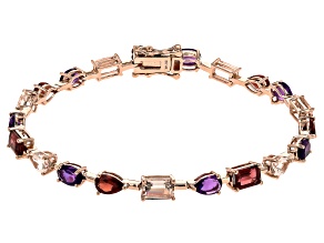 Pre-Owned Peach Cor-De-Rosa Morganite™ 14k Rose Gold Tennis Bracelet 9.08ctw