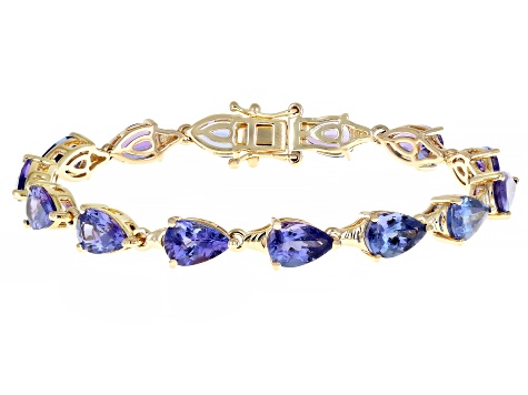 Pre-Owned Tanzanite 10k Yellow Gold Bracelet 16.38ctw