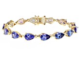 Pre-Owned Tanzanite 10k Yellow Gold Bracelet 16.38ctw