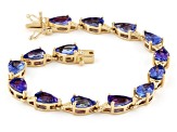 Pre-Owned Tanzanite 10k Yellow Gold Bracelet 16.38ctw