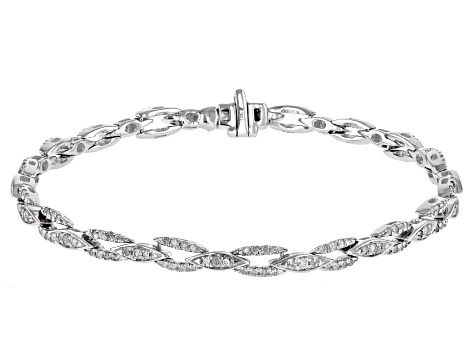 Pre-Owned White Diamond 10k White Gold Tennis Bracelet 1.00ctw