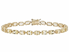 Pre-Owned Yellow Beryl 10k Yellow Gold Tennis Bracelet 8.16ctw