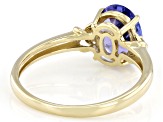 Pre-Owned Tanzanite With Moissanite 10k Yellow Gold Ring 1.57ctw
