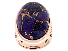 Pre-Owned Purple Oval Composite Turquoise Copper Ring 30x18mm