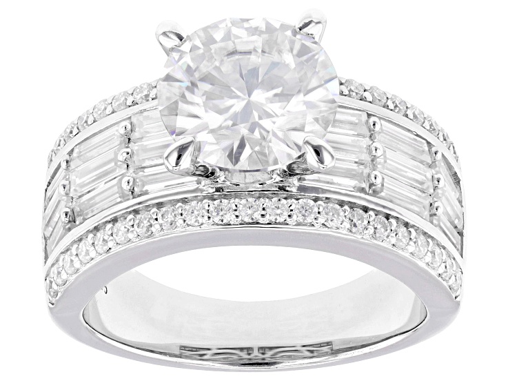 Pre-Owned Moissanite Platineve Engagement Rings 4.52ctw DEW