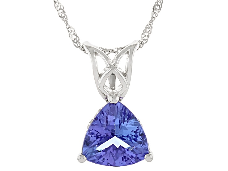 n ウタドン Pre-Owned Tanzanite Rhodium Over 14k White Gold Pendant With