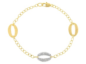 Pre-Owned White Diamond Accent 14k Yellow Gold Over Brass Bracelet