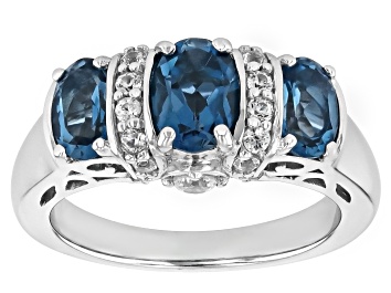 Picture of Pre-Owned London Blue Topaz Rhodium Over Sterling Silver Ring 2.09ctw