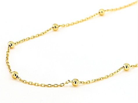 Pre-Owned 18k Yellow Gold Over Sterling Silver Station Necklace 3mm