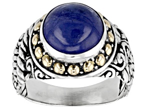 Pre-Owned 10mm Tanzanite Sterling Silver & 18K Gold Accent Ring