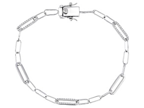 Pre-Owned Moissanite Platineve Paperclip Bracelet 0.72ctw DEW