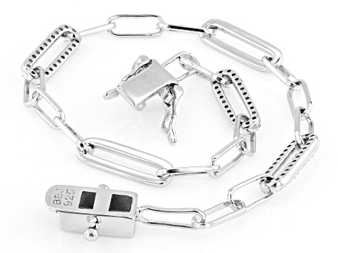 Pre-Owned Moissanite Platineve Paperclip Bracelet 0.72ctw DEW