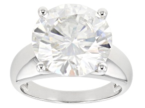 Pre-Owned Moissanite Platineve Solitaire Ring 9.75ct D.E.W