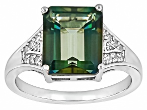 Pre-Owned Green Labradorite Rhodium Over Sterling Silver Ring 3.70ctw