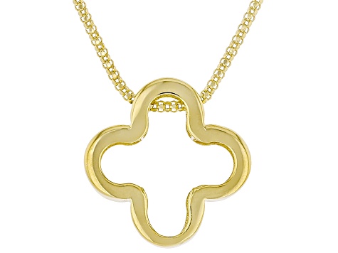 Pre-Owned 14k Yellow Gold Clover Pendant 18 Inch Necklace
