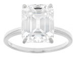Pre-Owned Moissanite Platineve Solitaire Ring 4.93ct DEW.