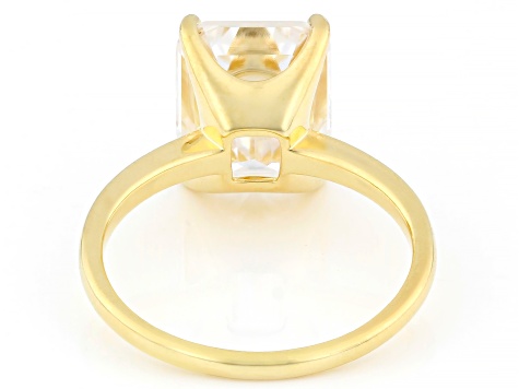 Pre-Owned Moissanite 14k Yellow Gold Over Silver Solitaire Ring 4.93ct DEW.