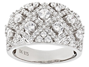 Pre-Owned White Cubic Zirconia Rhodium Over Sterling Silver Ring 2.80ctw