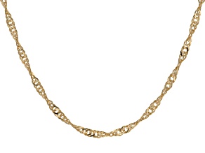 Pre-Owned 18k Yellow Gold Over Sterling Silver 4.5mm Singapore 20 Inch Chain