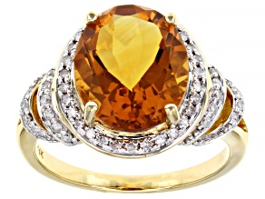 Pre-Owned Orange Madeira Citrine 14K Yellow Gold Ring 3.76ctw