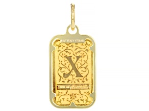 Pre-Owned 24k Yellow Gold 1g Blossom Initial Ingot Pendant with 14k Gold Frame