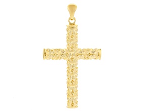 Pre-Owned 18k Yellow Gold Over Bronze Cross Pendant