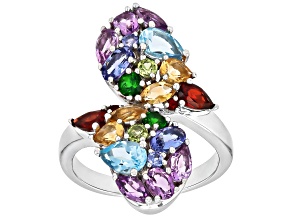 Pre-Owned Sky Blue Topaz Rhodium Over Sterling Silver Teardrop Ring 3.58ctw