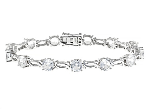 Pre-Owned White Lab Created Sapphire Rhodium Over Sterling Silver Bracelet 16.35ctw