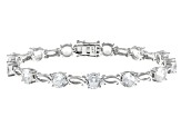 Pre-Owned White Lab Created Sapphire Rhodium Over Sterling Silver Bracelet 16.35ctw