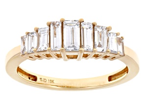 Pre-Owned Baguette White Lab-Grown Diamond G-H SI1 10K Yellow Gold  Band Ring 0.75ctw