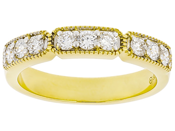 Pre-Owned Lab-Grown Diamond G-H VS 14K Yellow Gold Over Sterling Silver Band Ring 0.50ctw