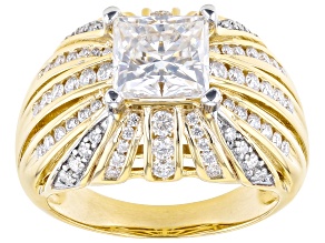 Pre-Owned Moissanite 14k Yellow Gold Over Silver Ring 3.18ctw DEW