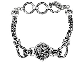 Pre-Owned Sterling Silver Filigree Toggle Bracelet