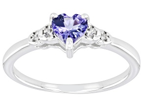Pre-Owned Blue Tanzanite Rhodium Over Sterling Silver Ring 0.46ctw