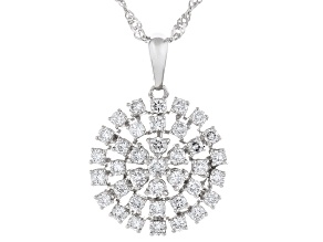 Pre-Owned White Lab-Grown Diamond SI Rhodium Over Sterling Silver Pendant With 18" Chain 0.50ctw