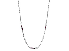 Pre-Owned Judith Ripka Couture Nova Red Ruby Rhodium Over Sterling Silver Necklace