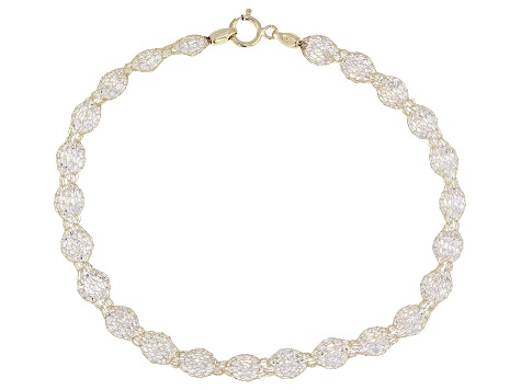 Pre-Owned Cubic Zirconia 10k Yellow Gold Crochet Tiara D'Tuscano Bracelet 19.25ctw