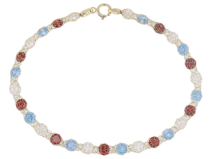 Pre-Owned Multi-Color Cubic Zirconia 10k Crochet Tiara D'Tuscano Bracelet 12.64ctw