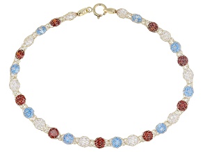 Pre-Owned Multi-Color Cubic Zirconia 10k Crochet Tiara D'Tuscano Bracelet 12.64ctw